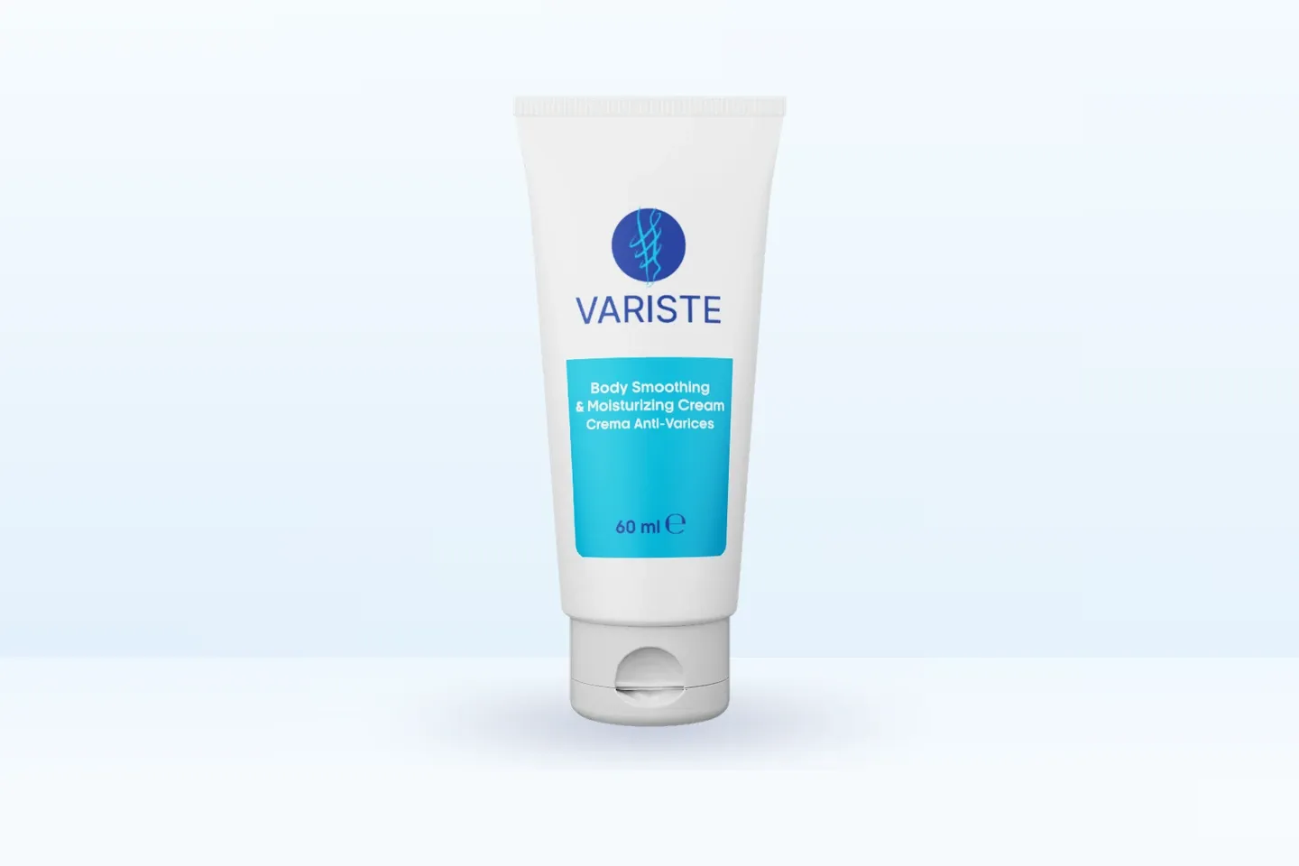 Tubo de Variste de 60 ml del canal oficial, con el logotipo y la etiqueta celeste del envase